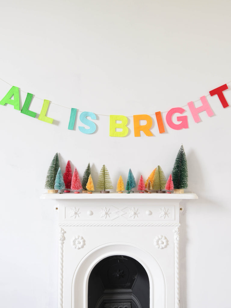 All is Bright Christmas felt letter garland