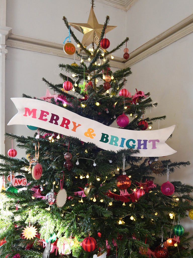 merry and bright tree decoration